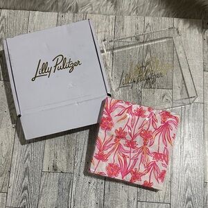 Lilly Pulitzer Pink and Orange Floral Scarf